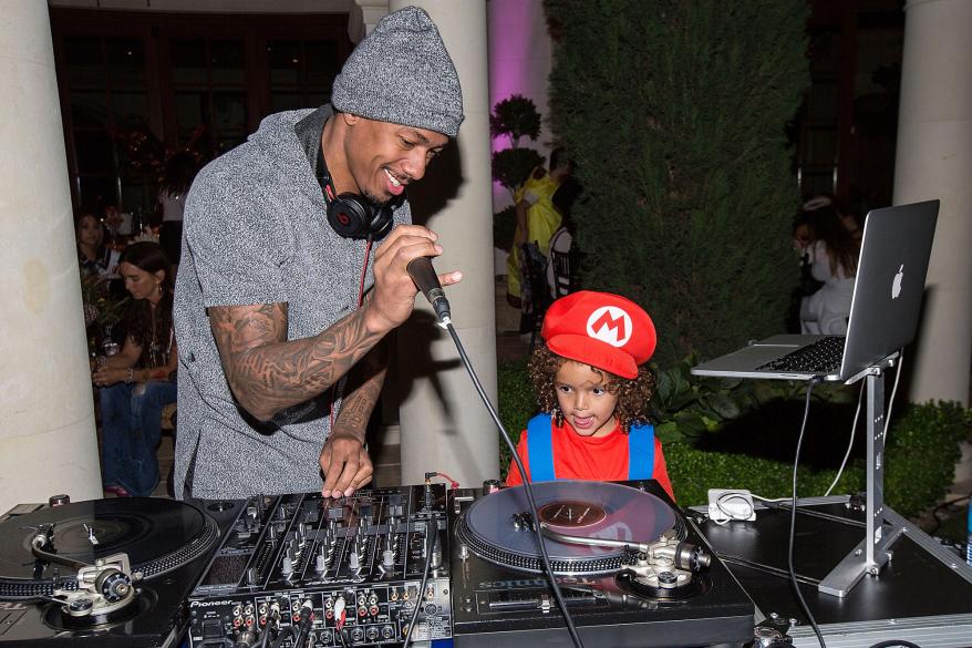 LOS ANGELES, CA - OCTOBER 22: Nick Cannon (L) and Moroccan "DJ Rocky" Cannon DJ at Mariah Carey's Halloween Party on October 22, 2016 in Los Angeles, California. (Photo by FilmMagic/FilmMagic)