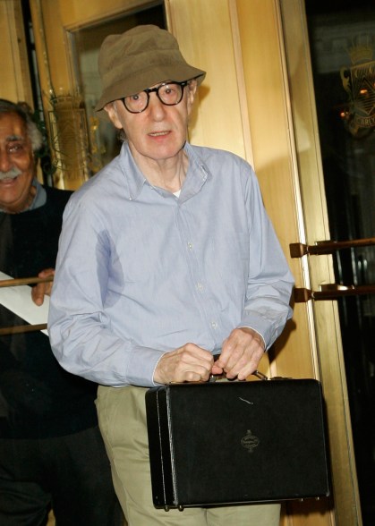 Woody Allen has serious underarm sweat stains after a performance