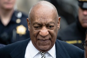 FILE - In this April 3, 2017, file photo, Bill Cosby departs after a pretrial hearing in his sexual assault case at the Montgomery County Courthouse in Norristown, Pa. Cosby says he doesn't expect to testify at his Pennsylvania sexual assault trial. spoke to Sirius radio host Michael Smerconish in an interview being broadcast Tuesday. Smerconish says he agreed to air an uncut, 82-minute conversation between Cosby and his daughters in exchange for the interview. (AP Photo/Matt Rourke, File)