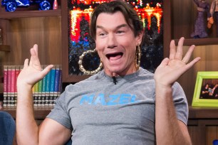 WATCH WHAT HAPPENS LIVE -- Pictured (l-r): Lala Kent and Jerry O'Connell -- (Photo by: Charles Sykes/Bravo/NBCU Photo Bank via Getty Images)