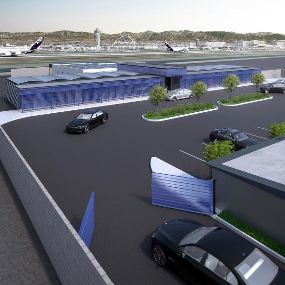 This undated artist rendering provided by The Private Suite at LAX shows the private arrival area at a new $22-million facility catering to celebrities and others who want to pay a premium for privacy as they depart from or arrive at Los Angeles International Airport. The facility called the Private Suite opened Monday, May 15, 2017, and offers an exclusive entrance, one-on-one security screening and plush lounges. (The Private Suite at LAX via AP)