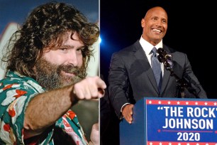 Mick Foley and Dwayne "The Rock" Johnson