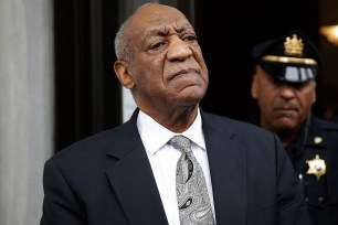 FILE - In this Saturday, June 17, 2017, file photo, Bill Cosby exits the Montgomery County Courthouse after a mistrial was declared in his sexual assault trial in Norristown, Pa. Judge Steven O'Neill who presided over Cosby's sexual assault trial is weighing whether to make public the identities of the jurors who deadlocked in the case. He said he would rule by Wednesday, June 21. (AP Photo/Matt Rourke)