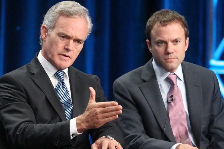 BEVERLY HILLS, CA - AUGUST 03: (L-R) Chairman of CBS News Jeff Fager, CBS anchor and managing editor Scott Pelley and President of CBS News David Rhodes speak during the 'CBS Evening News Presentation' panel during the CBS portion of the 2011 Summer TCA Tour held at the Beverly Hilton Hotel on August 3, 2011 in Beverly Hills, California. (Photo by Frederick M. Brown/Getty Images)