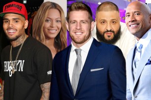 Chris Brown, Beyoncé, J.J. Watt, DJ Khaled and Dwayne "The Rock" Johnson
