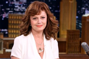 THE TONIGHT SHOW STARRING JIMMY FALLON -- Episode 0725 -- Pictured: Actress Susan Sarandon during an interview August 14, 2017 -- (Photo by: Andrew Lipovsky/NBC/NBCU Photo Bank via Getty Images)