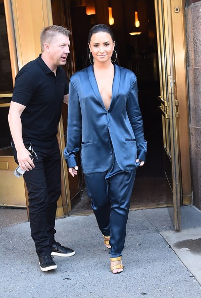 Demi Lovato is spotted leaving Z100 in New York