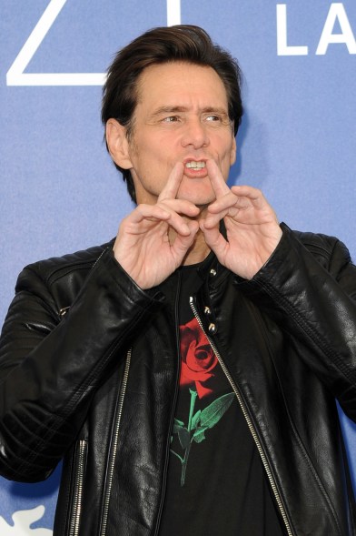Jim Carrey at the photocall for Jim and Andy – The Great Beyond at the 74th Venice Film Festival
