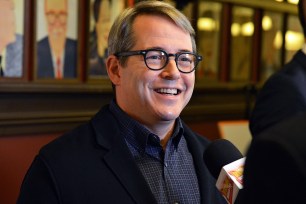 NEW YORK, NY - JANUARY 13: Actor Matthew Broderick attends Broadway's "It's Only a Play" cast photo call at Sardi's on January 13, 2015 in New York City. (Photo by Slaven Vlasic/Getty Images)