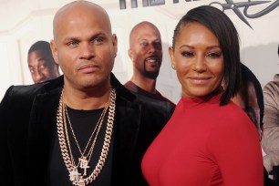 HOLLYWOOD, CALIFORNIA - APRIL 06: Mel B and husband Stephen Belafonte arrive at the premiere of New Line Cinema's "Barbershop: The Next Cut" at TCL Chinese Theatre on April 6, 2016 in Hollywood, California. (Photo by Gregg DeGuire/WireImage)