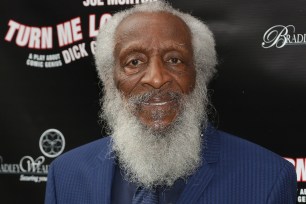 NEW YORK, NY - MAY 19: Comedian/civil rights activist Dick Gregory attends the opening night performance of "Turn Me Loose" held at The Westside Theatre on May 19, 2016 in New York City. (Photo by Brent N. Clarke/FilmMagic)