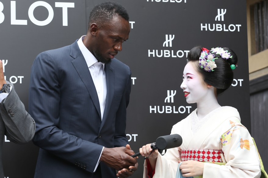 Usain Bolt Attends HUBLOT Kyoto Opening Ceremony