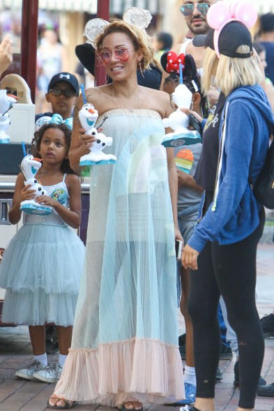 Mel B is spotted enjoying a day out in Disneyland with her daughters in Anaheim