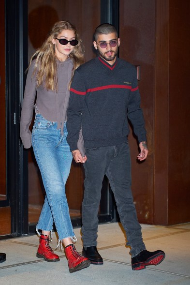 Fashion model Gigi Hadid is seen stepping out with boyfriend Zayn Malik in NYC