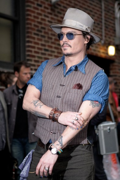 Johnny Depp visit the ‘Late Show with David Letterman’ in NYC