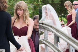 Taylor Swift serves as a bridesmaid in best friend Abigail Anderson's wedding on Sept. 2, 2017.