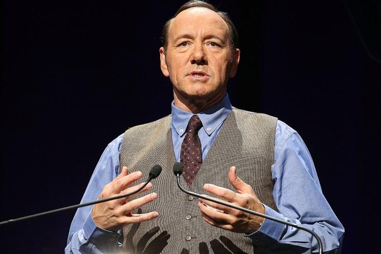 HOLLYWOOD, CA - NOVEMBER 09: Actor Kevin Spacey speaks onstage at the 2014 Thelonious Monk International Jazz Trumpet Competition at Dolby Theatre on November 9, 2014 in Hollywood, California. (Photo by Imeh Akpanudosen/Getty Images for Thelonious Monk Institute of Jazz)