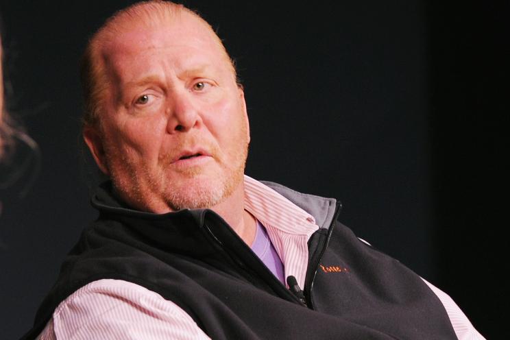 NEW YORK, NY - OCTOBER 25: Amy Farley (L) and Mario Batali speak onstage for Passion Play: How Jessica Alba and Mario Batali Created Multichannel Marvels during the Fast Company Innovation Festival at 92nd Street Y on October 25, 2017 in New York City. (Photo by Craig Barritt/Getty Images for Fast Company)