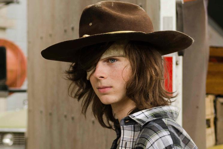 Chandler Riggs as Carl Grimes, Jeffrey Dean Morgan as Negan - The Walking Dead _ Season 7, Episode 7 - Photo Credit: Gene Page/AMC