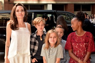 Angelina Jolie, Shiloh Jolie-Pitt, Vivienne Jolie-Pitt, Knox Leon Jolie-Pitt, and Zahara Jolie-Pitt