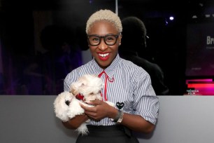 Cynthia Erivo and her dog