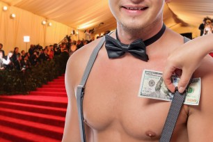 A stock image of a male escort and the Met Gala