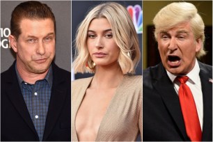 Stephen Baldwin, Hailey Baldwin and Alec Baldwin as Donald Trump on "Saturday Night Live"