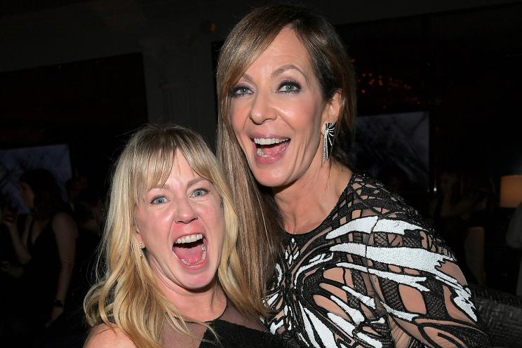 Tonya Harding (L) and actor Allison Janney attend the 2018 InStyle and Warner Bros. 75th Annual Golden Globe Awards Post-Party