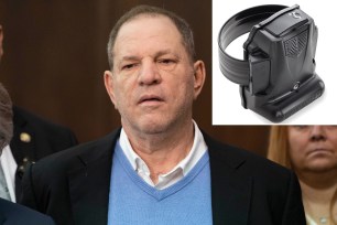 Harvey Weinstein and his ankle bracelet