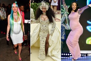 Considering how Cardi B announced her pregnancy -- during her much-hyped "Saturday Night Live" debut on April 7 -- it's no surprise that the rapper's maternity wardrobe would be equally epic. In the months leading up to the birth of her first child with husband Offset, the rapper "came through drippin'" in a range of designer looks from the likes of Christian Siriano, Versace, Tom Ford and more.