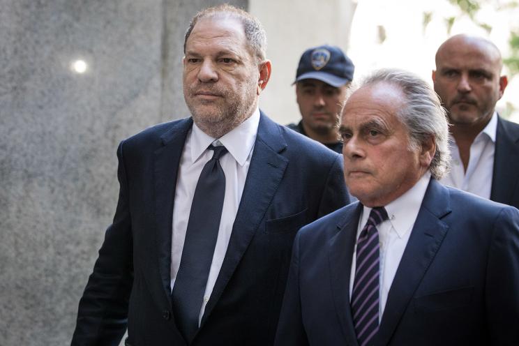 Harvey Weinstein and attorney Benjamin Brafman arrive at court, where Weinstein pleaded not guilty to rape and criminal sex act charges.