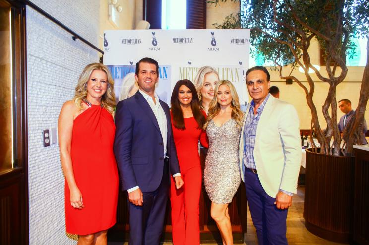 From left to right: Cheryl Casone, Donald Trump Jr., Kimberly Guilfoyle, Jill Dobson and Chase Backer