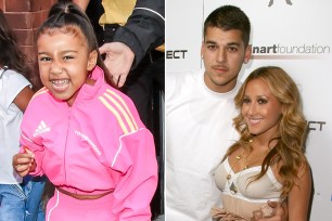 North West, Rob Kardashian and Adrienne Bailon