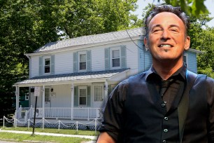 Bruce Springsteen and his childhood home in Freehold, New Jersey
