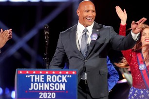 Dwayne "The Rock" Johnson at "Rock the Troops" in October 2016