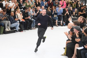 Kim Jones walks the runway during the finale of the Dior Homme Menswear Spring/Summer 2019 show
