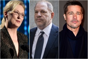 Meryl Streep, Harvey Weinstein and Brad Pitt