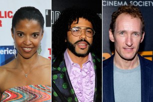 Renée Elise Goldsberry (left) Daveed Diggs (center) and Jeffrey Seller (right)