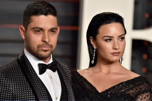 Wilmer Valderrama and Demi Lovato at the 2016 Vanity Fair Oscar party