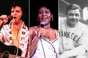 Elvis Presley, Aretha Franklin and Babe Ruth