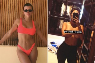 Sofia Richie in a bikini and Kourtney Kardashian topless