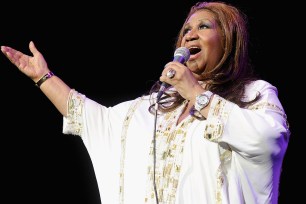 Aretha Franklin performs at Radio City Music Hall in New York in February 2012