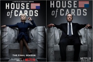 "House of Cards" season 6 and season 1 promotional art