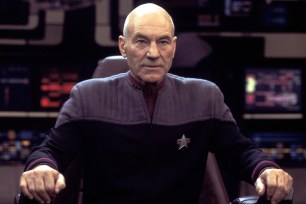 Sir Patrick Stewart as Capt. Jean-Luc Picard in "Star Trek: Nemesis."