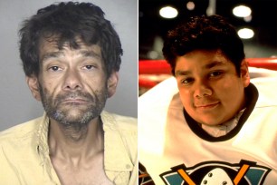 Shaun Weiss (left in a 2018 booking photo and right in "The Mighty Ducks")