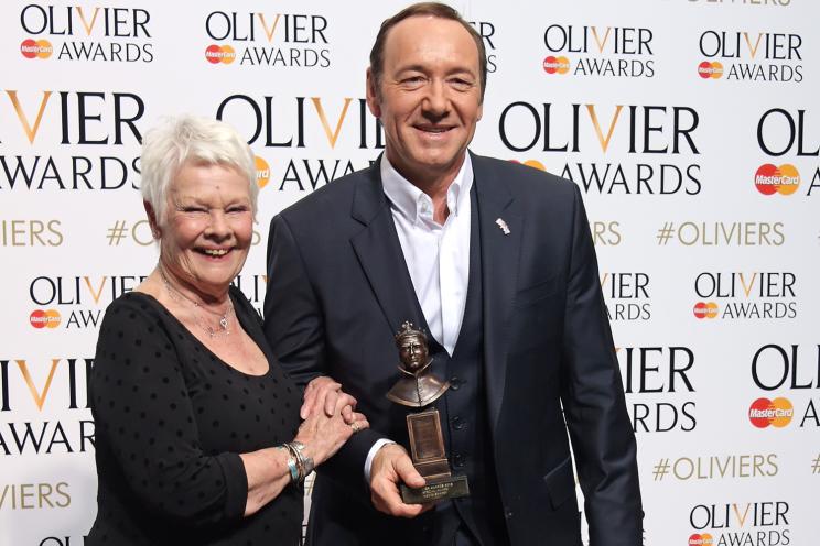 Judi Dench and Kevin Spacey at the Olivier Awards in April 2015