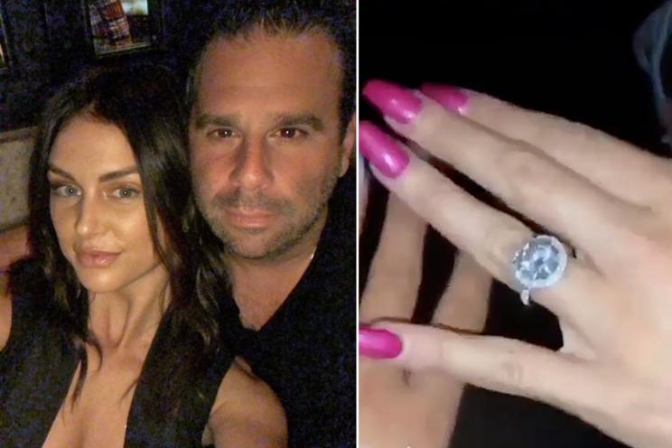 Lala Kent and Randall Emmett show off her engagement ring.