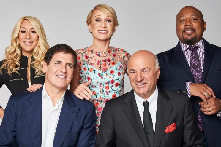 Lori Greiner, Mark Cuban, Barbara Corcoran, Kevin O'Leary, and Daymond John