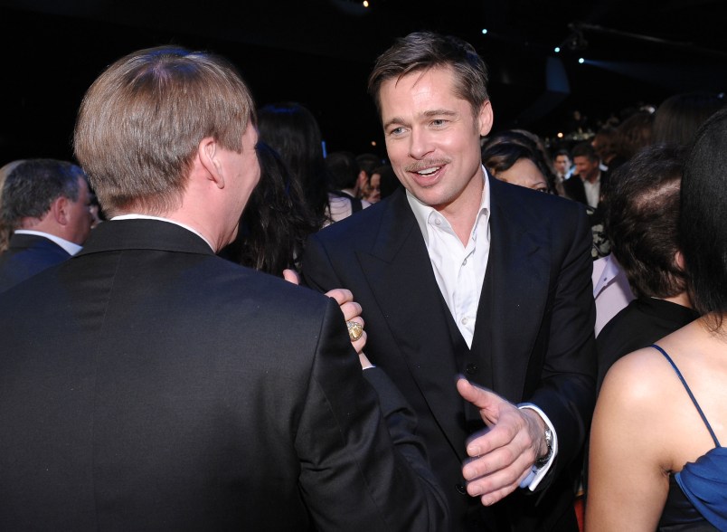 Brad Pitt went in for a handshake and pat on the back at the 2009 SAG Awards.