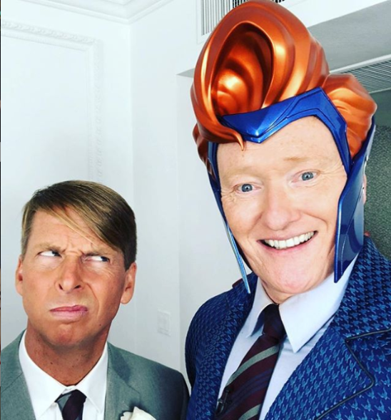 And made a face at Conan O'Brien's new 'do.